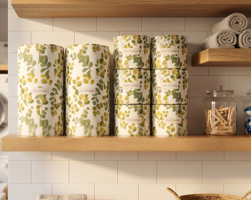 Luxury home staging bathroom essentials featuring Stay Papier.