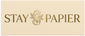 Stay Papier luxury home supply logo - High-end wrapped paper goods for home staging.